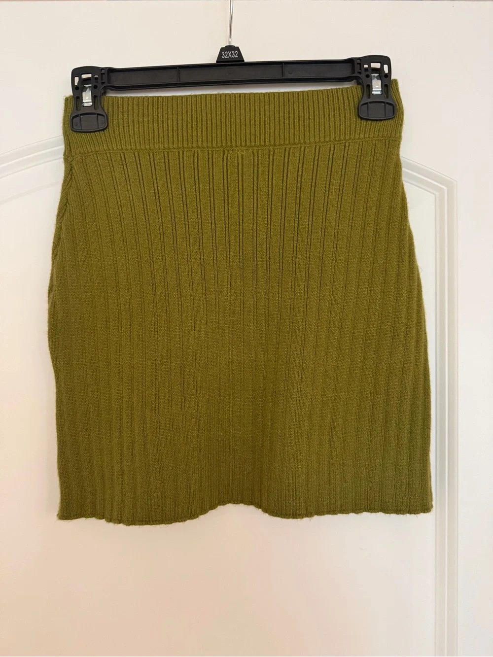 Free People Eliza Olive Knit Mini Skirt
